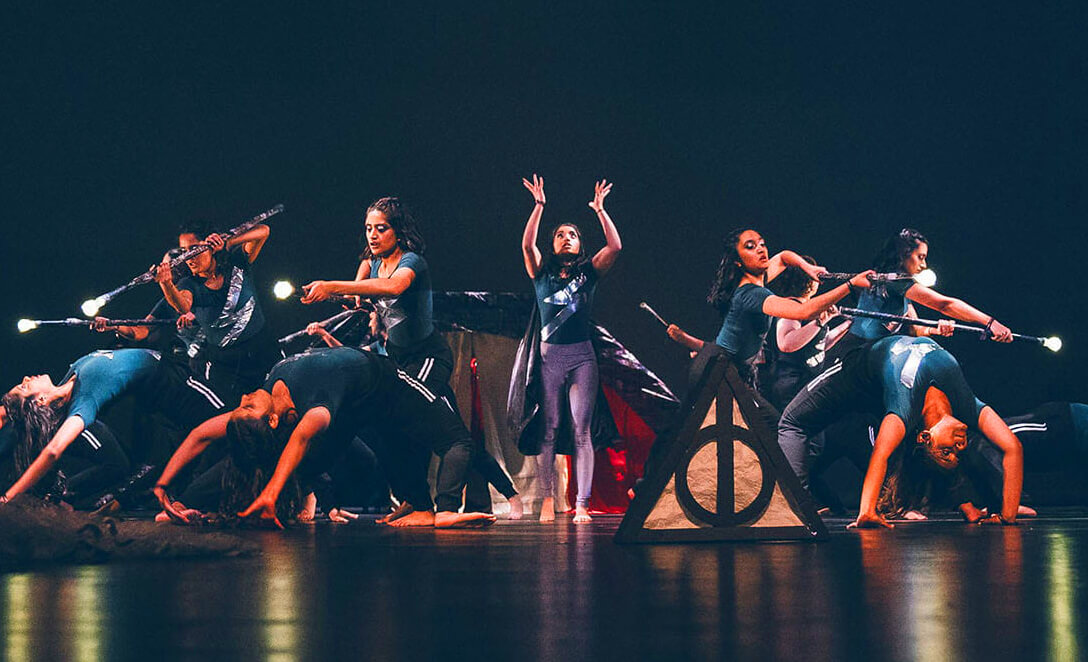 Bollywood freestyle dancer performing energetic improvisation